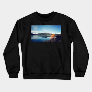 New Zealand mountains reflected in a lake. Crewneck Sweatshirt